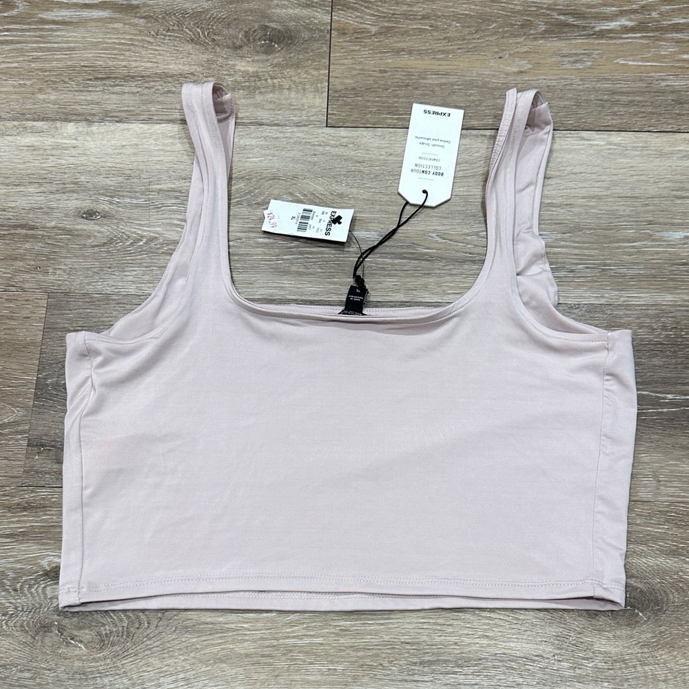 Express Blush Pink Sleeveless Crop Top - Picture 5 of 5